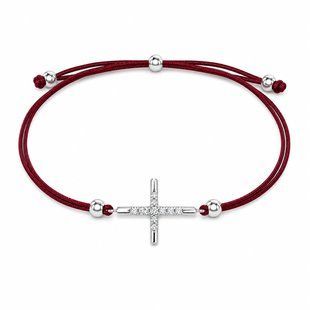 Браслет на нити шамбола Крест с фианитами Silver Style 15-20 р. (801446.12 sku:2300104306021) 801446.12 фото