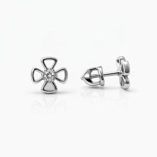 Серьги-пусеты (гвоздики) серебряные Фантазия с фианитом Silver Style (31421.25 sku:2300103818501) 31421.25 фото