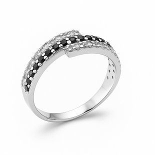 Кольцо серебряное фантазия с фианитами Silver Style 17 р. (11003.17 sku:2300103972128) 11003.17 фото