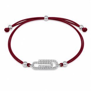 Браслет на нити шамбола Скрепка с фианитами Silver Style 15-20 р. (803146.10 sku:2300104215484) 803146.10 фото