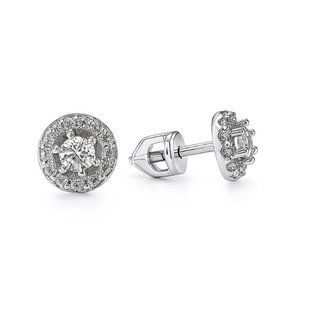 Серьги-пусеты (гвоздики) серебряные с россыпью Silver Style (30111.30 sku:2300102433064) 30111.30 фото