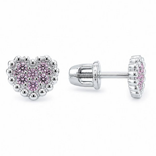 Серьги-пусеты (гвоздики) серебряные Сердце с фианитами Silver Style (308912.15 sku:2300104274559) 308912.15 фото