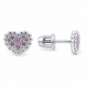 Сережки-пусети (гвоздики) срібні Серце з фіанітами Silver Style (308912.15 sku:2300102915928) 308912.15 фото 2