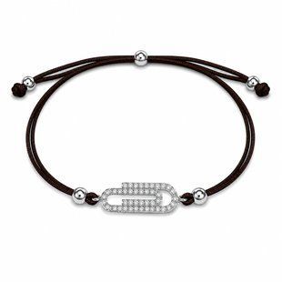 Браслет на нити шамбола Скрепка с фианитами Silver Style 15-20 р. (803147.10 sku:2300104215330) 803147.10 фото