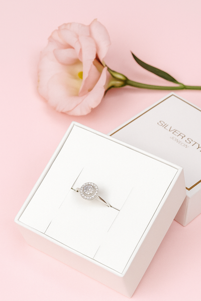 Каблучка срібна доріжка з фіанітами Silver Style 17.5 р. (10831.12 sku:2300102544340) 10831.12 фото