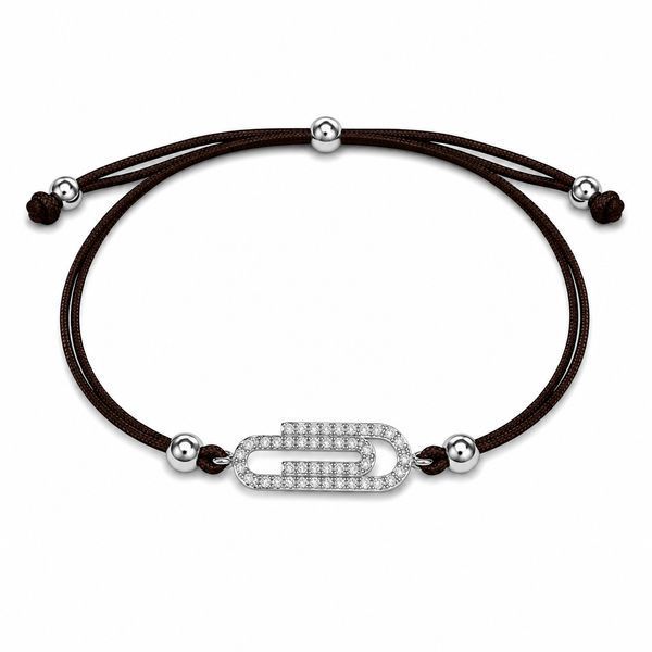 Браслет на нити шамбола Скрепка с фианитами Silver Style 15-20 р. (803147.10 sku:2300104215330) 803147.10 фото
