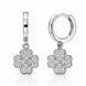 Сережки-кільця (конго) срібні Конюшина з фіанітами Silver Style (21301.12 sku:2300103172429) 21301.12 фото 2