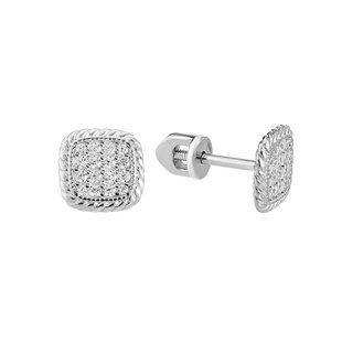 Серьги-пусеты (гвоздики) серебряные с россыпью Silver Style (30471.12 sku:2300102909439) 30471.12 фото