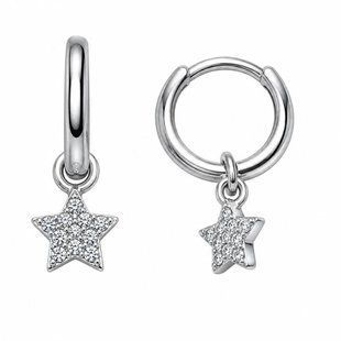 Сережки-кільця (конго) срібні фантазія з розсипом Silver Style (25081.10 sku:2300103965502) 25081.10 фото