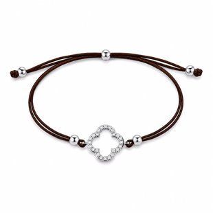 Браслет на нити шамбола Клевер с фианитами Silver Style 15-20 р. (803447.12 sku:2300104302795) 803447.12 фото
