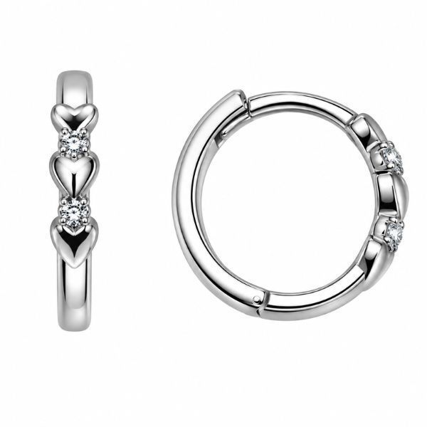 Серьги-кольца (конго) серебряные с фианитами Silver Style (24821.17 sku:2300104101848) 24821.17 фото