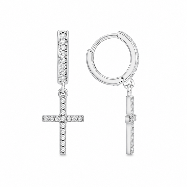 Серьги-кольца (конго) серебряные фантазия с россыпью Silver Style (22601.12 sku:2300104182472) 22601.12 фото