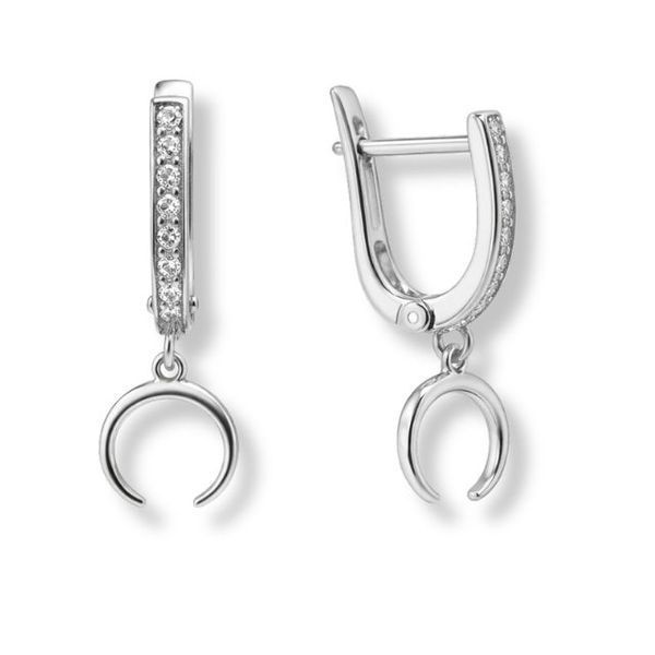 Серьги серебряные Лунница с фианитами Silver Style (22171.12 sku:2300103915101) 22171.12 фото