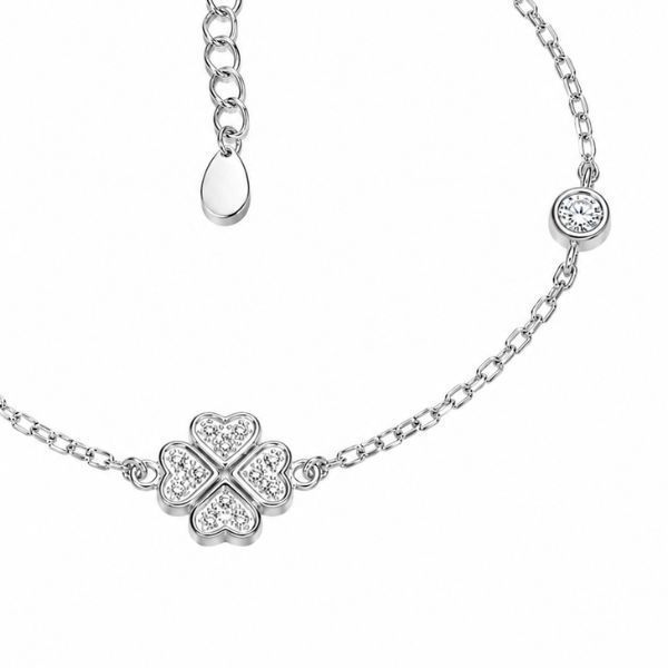 Браслет срібний Конюшина з фіанітами Silver Style 15 р. (5-0004б sku:4200011427797) 5-0004б фото