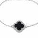 Браслет серебряный Клевер с ониксом и фианитами Silver Style 15 р. (9550086/1ч sku:4200009323872) 9550086/1ч фото 2