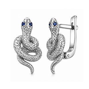 Серьги серебряные Змея с фианитами Silver Style (24055.10 sku:2300103968220) 24055.10 фото