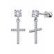 Серьги-пусеты (гвоздики) серебряные Крест с фианитами Silver Style (31951.40 sku:2300103546312) 31951.40 фото 2