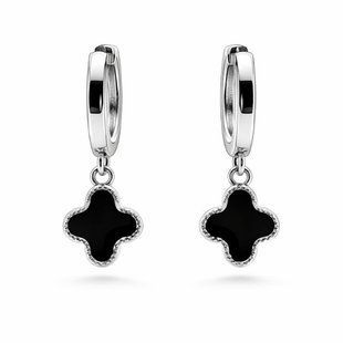 Серьги-кольца (конго) серебряные Клевер с эмалью Silver Style (235121.00 sku:2300104304959) 235121.00 фото