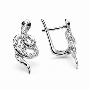 Серьги серебряные Змея с фианитами Silver Style (24052.10 sku:2300103910755) 24052.10 фото