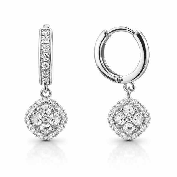 Сережки-кільця (конго) срібні фантазія з розсипом Silver Style (22581.20 sku:2300103321445) 22581.20 фото