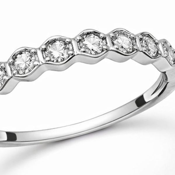 Кольцо серебряное фантазия с фианитами Silver Style 17.5 р. (10191.20 sku:2300102654117) 10191.20 фото