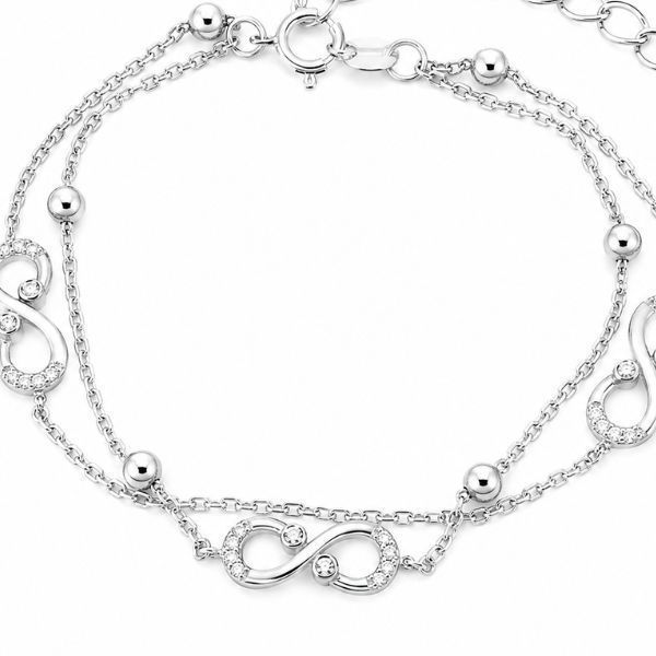 Браслет срібний Безмежність з фіанітами Silver Style 15 р. (5-0011б sku:4200010753330) 5-0011б фото
