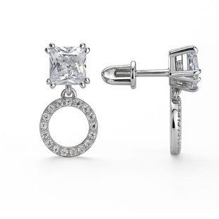 Серьги-пусеты (гвоздики) серебряные Фантазия с россыпью Silver Style (33341.44 sku:2300104138936) 33341.44 фото