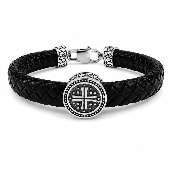 Браслет кожаный со вставками серебра Silver Style 21 р. (819126.10 sku:2300104128111) 819126.10 фото