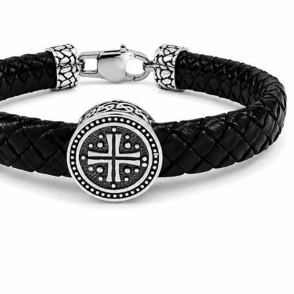 Браслет кожаный со вставками серебра Silver Style 21 р. (819126.10 sku:2300104128111) 819126.10 фото