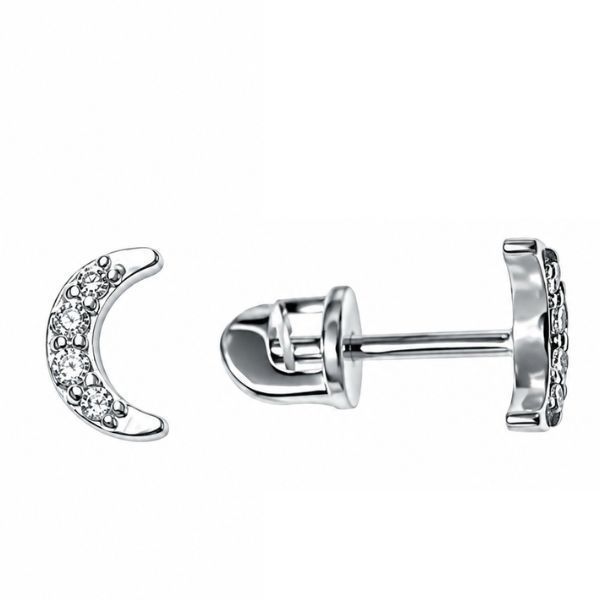 Сережки-пусети (гвоздики) срібні Фантазія з фіанітом Silver Style (31151.15 sku:2300104317294) 31151.15 фото