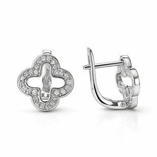 Серьги серебряные Клевер с фианитами Silver Style (21821.10 sku:2300104270001) 21821.10 фото