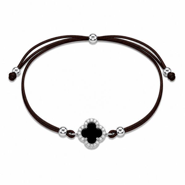 Браслет на нити шамбола Клевер с ониксом Silver Style 15-20 р. (803916.47.80 sku:2300104288662) 803916.47.80 фото