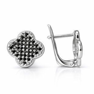 Серьги серебряные Клевер с фианитами Silver Style (21842.10 sku:2300103604661) 21842.10 фото