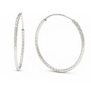 Серьги-кольца (конго) серебряные без камней Silver Style (521187 sku:4200012124053) 521187 фото