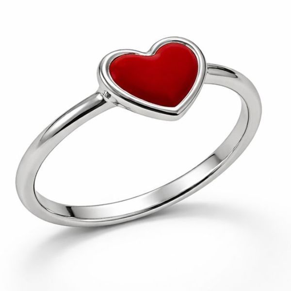 Каблучка срібна Серце з емаллю Silver Style 16 р. (11173000.00 sku:2300103808991) 11173000.00 фото
