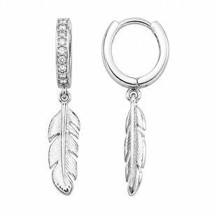 Серьги-кольца (конго) серебряные фантазия с россыпью Silver Style (25771.12 sku:2300104331528) 25771.12 фото