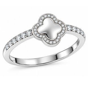 Кольцо серебряное Клевер с фианитами Silver Style 17.5 р. (11991.12 sku:2300104340001) 11991.12 фото