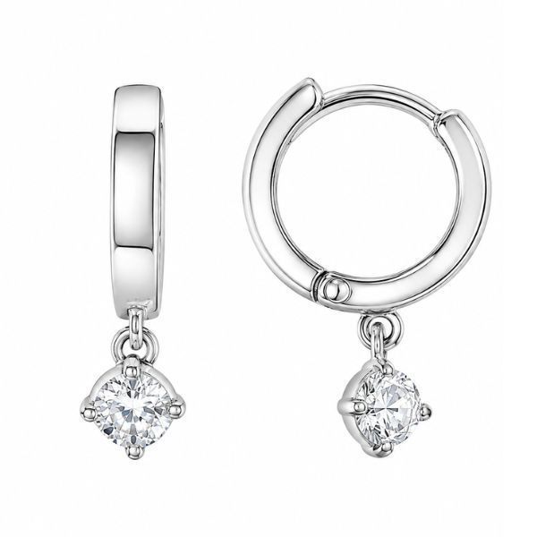 Сережки-кільця (конго) срібні з фіанітами Silver Style (22241.30 sku:2300103296989) 22241.30 фото