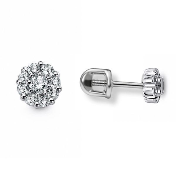Сережки-пусети (гвоздики) срібні з розсипом Silver Style (30911.20 sku:2300104315849) 30911.20 фото