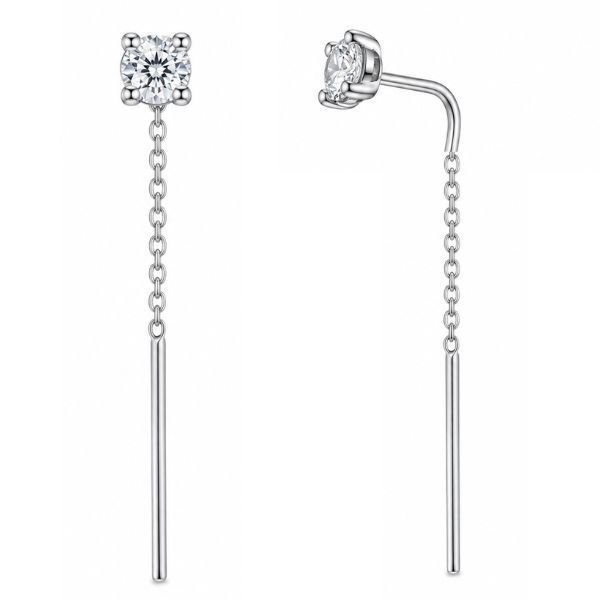 Сережки-протяжки срібні з фіанітами Silver Style (32791.40 sku:2300104224202) 32791.40 фото
