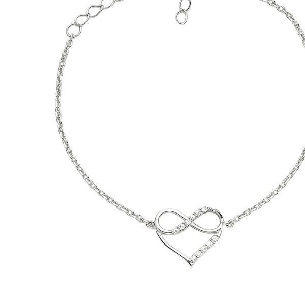 Браслет срібний Серце з фіанітами Silver Style (80901.10 sku:2300103990580) 80901.10 фото