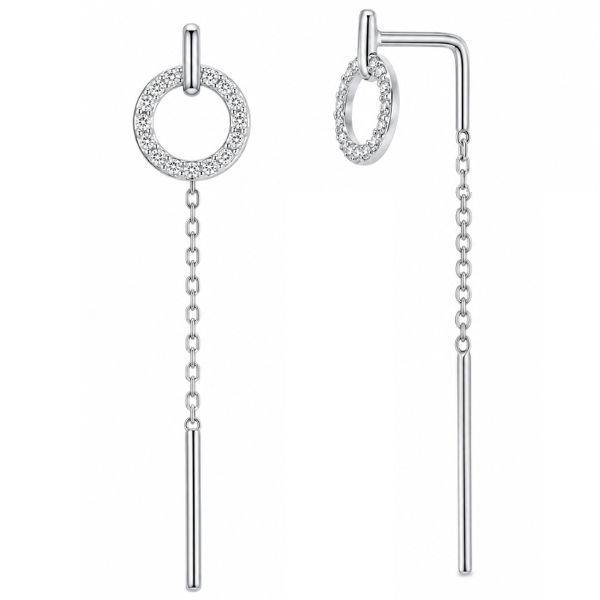 Сережки-протяжки срібні з фіанітами Silver Style (34051.12 sku:2300104222840) 34051.12 фото