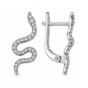 Серьги серебряные Змея с фианитами Silver Style (20837 sku:4630007743189) 20837 фото