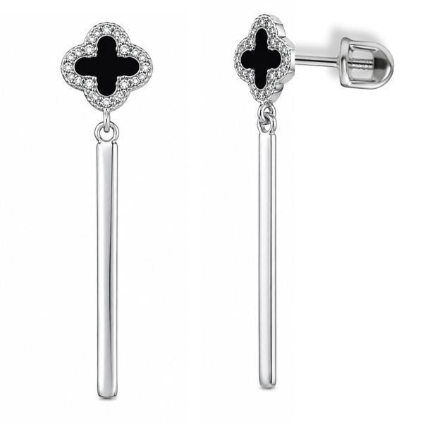 Сережки-пусети (гвоздики) срібні з фіанітами Silver Style (340821.10 sku:2300104324544) 340821.10 фото
