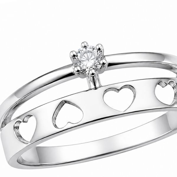 Каблучка срібна фантазія з фіанітами Silver Style 17.5 р. (11641.30 sku:2300103859368) 11641.30 фото