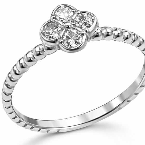 Каблучка срібна фантазія з фіанітами Silver Style 17.5 р. (10331.20 sku:2300103265770) 10331.20 фото