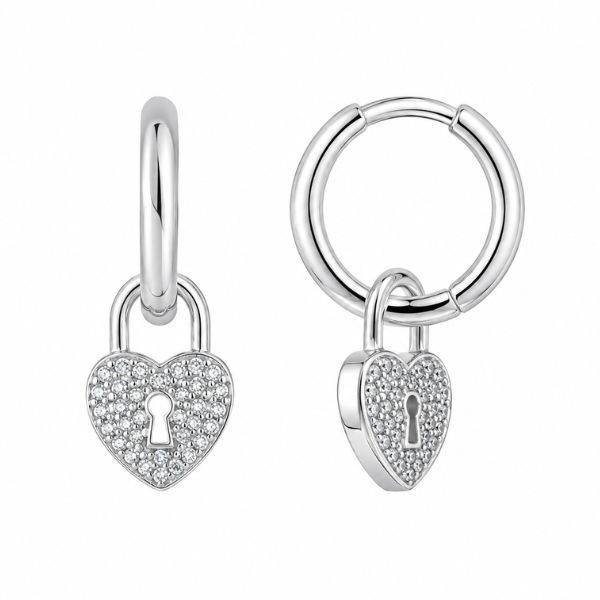 Сережки-кільця (конго) срібні фантазія з розсипом Silver Style (250412.10 sku:2300104116798) 250412.10 фото