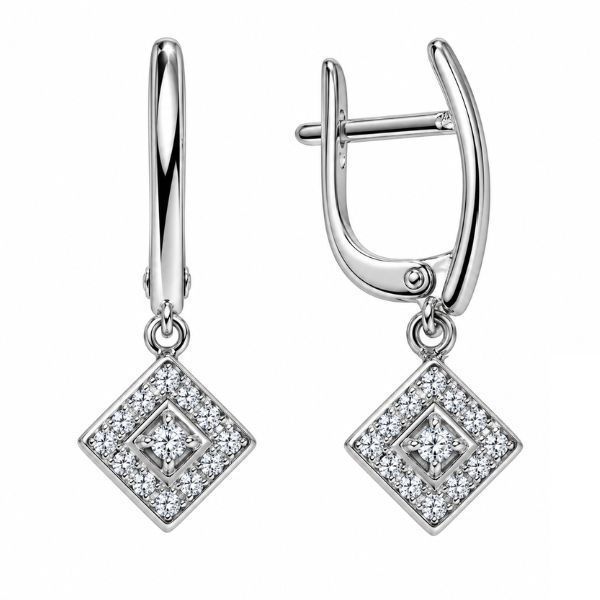 Серьги серебряные Фантазия с фианитами Silver Style (21731.10 sku:2300103215355) 21731.10 фото