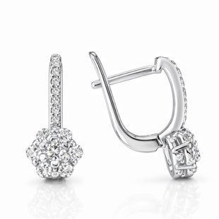 Серьги серебряные Фантазия с фианитами Silver Style (24321.25 sku:2300104015961) 24321.25 фото