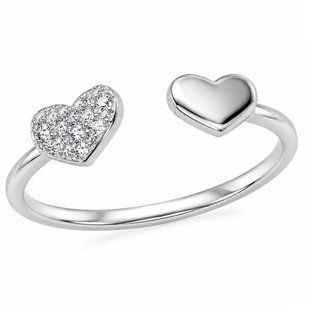 Кольцо серебряное Сердце с фианитами Silver Style 17 р. (11331.10 sku:2300103633432) 11331.10 фото